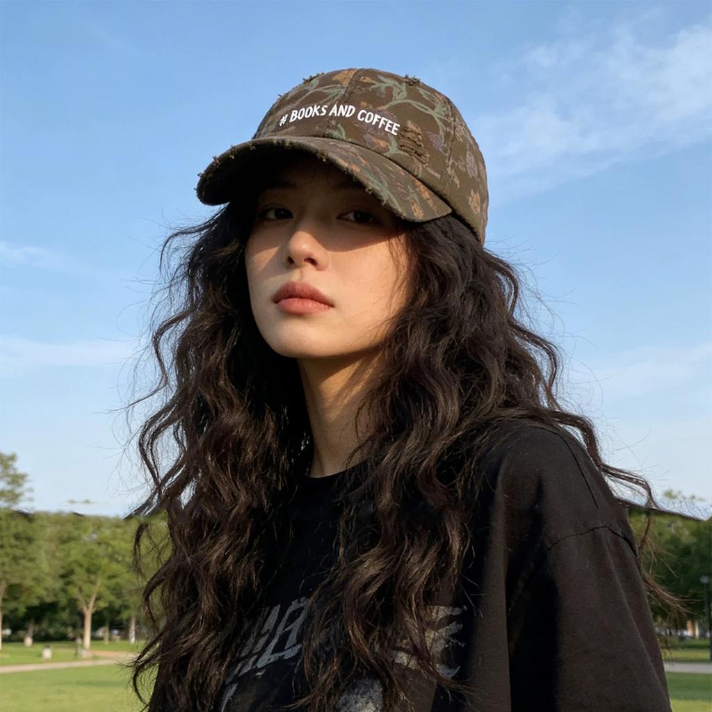 Camouflage Flowers Star Letter Embroidery Baseball Hats New Men Women Sunshade Ins Versatile Personal Fashion Retro Peaked Caps