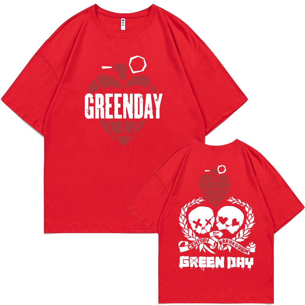 Rare Punk Band Green Day World Tour Graphic T Shirts Men Women Vintage Gothic Rock Oversized Tshirt Male Cotton Casual T-shirts