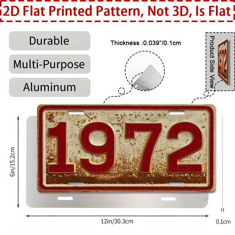 Mfoever Tin Sign HD Aluminum Metal Sign Vintage License Plate Style Retro Wall Decor Rustic Red Number Tin Poster for Home Bar Garage Man