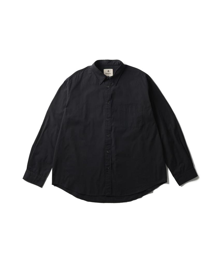 Snow Peak Organic Cotton Shirt Long Size Black SH-25AU003, Sleeve, Men's/Women's, L,