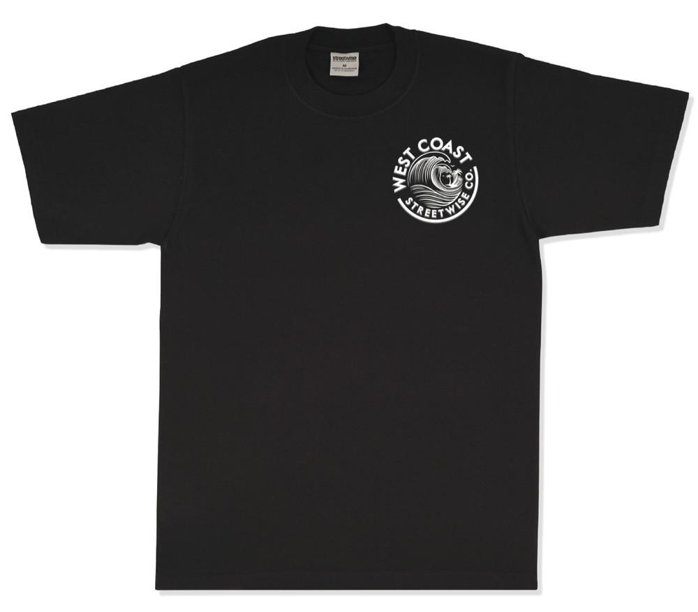 streetwise WAVE COAST Graphic T-Shirt Black & White M-5XL Unisex T-Shirt S