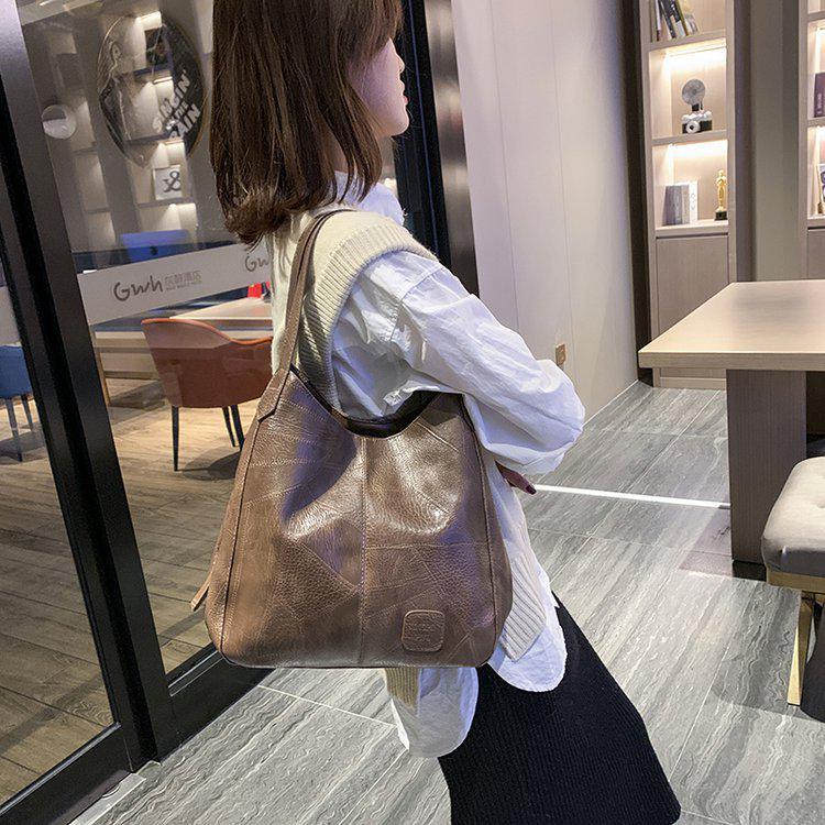 Borsa a Spalla Tote in Morbida Pelle Retrò Donna Euro-Americana CLE