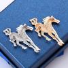 Men's Galloping Horse Brooch: European & American Trend, High-Quality English Style Alloy for Fashion Suits