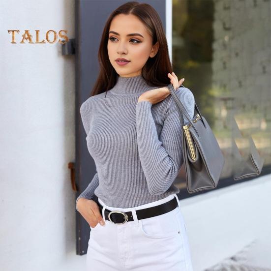 Damska koszula dzianinowa z krótkim rękawem, półwysoki kołnierz, jednokolorowa, dopasowana, dół, prążkowana, ciepła dzianina