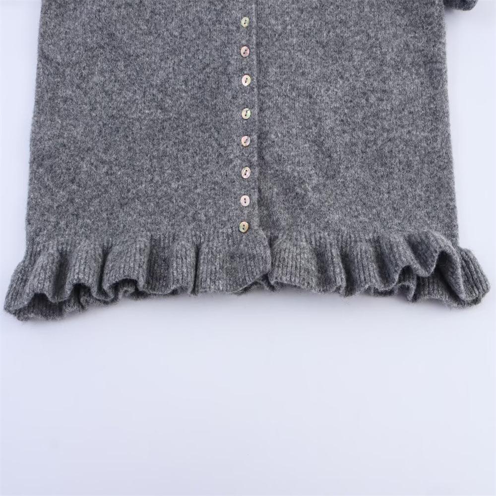 Slim-Fit Layered Knit Cardigan Sweater for Women - Autumn/Winter Fashion