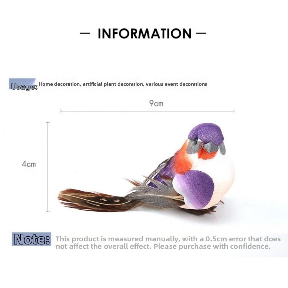 6 Stück Bastelzubehör Künstliche Vögel Gemischte Farbe Künstliches Vogelmodell Gartendekoration