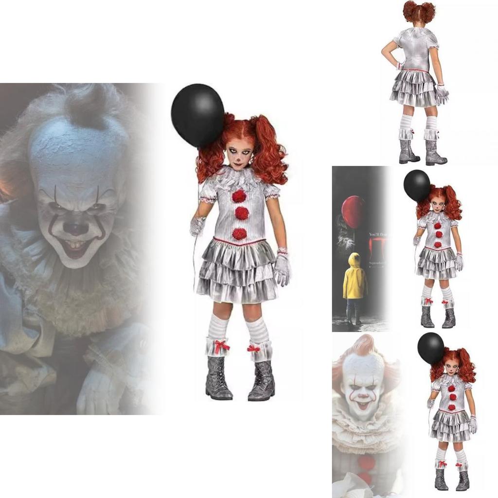 Halloween It Clown Role Playing Costume Set Children Dress For Role Play