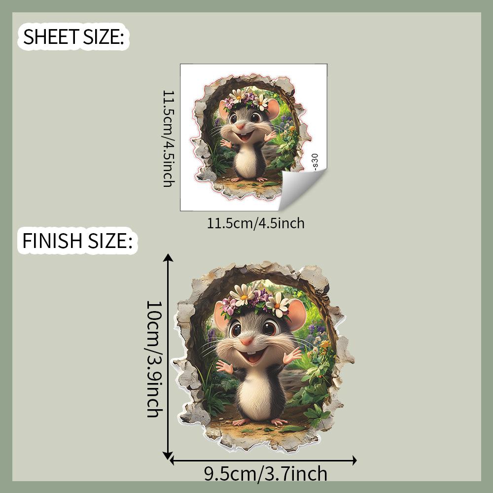 

Милые мультяшные комбинированные мышиные норки можно свободно наклеивать на кухонные наклейки для лестницы и наклейки на стену для украшения дома 11.5*11.5CM/fun-s30