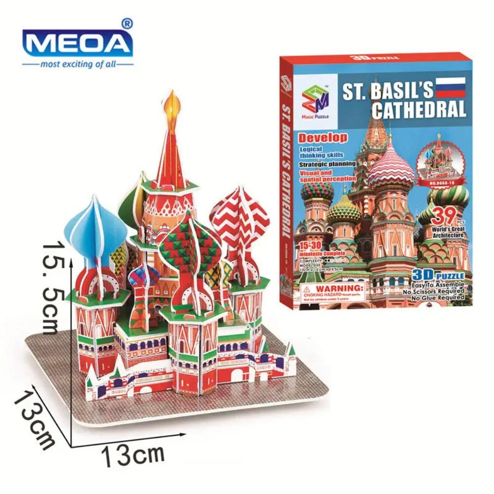 40 Tarz Dünya Ünlü Mimari Bina 3D Puzzle Model İnşaatı Yapboz Oyuncakları Çocuklar İçin Noel Hediyesi