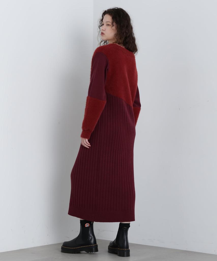 AVIREX FLAT X SHAGGY KNIT ONEPIECE S Brick 783-4240606