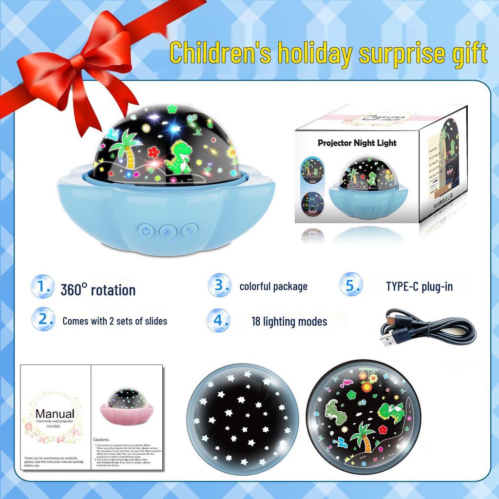 Starry Sky Rotating Night Light - Creative 360° Colorful Projector for Kids