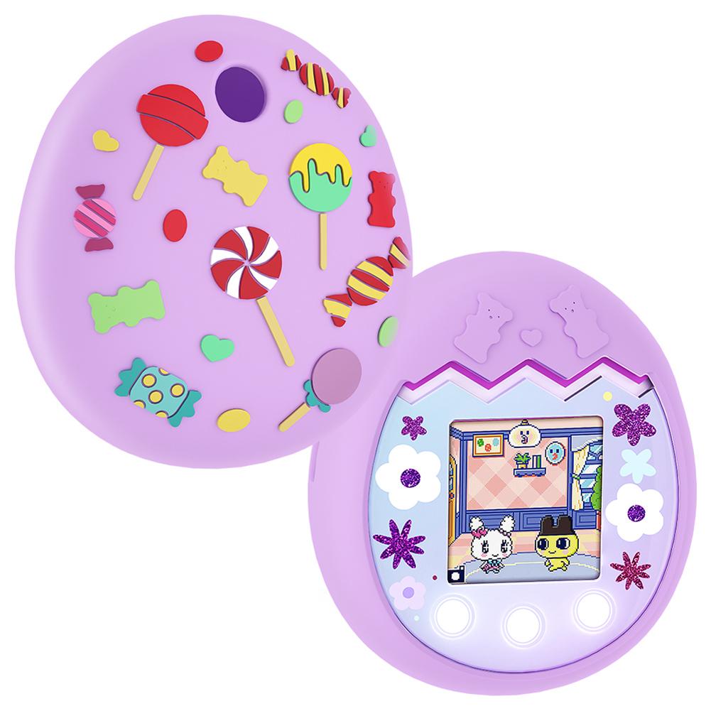 

Силиконовый защитный чехол Противоударный мягкий чехол с карабином Защитная накладка-рукав Оболочка Совместим с Tamagotchi Pix фиолетовый