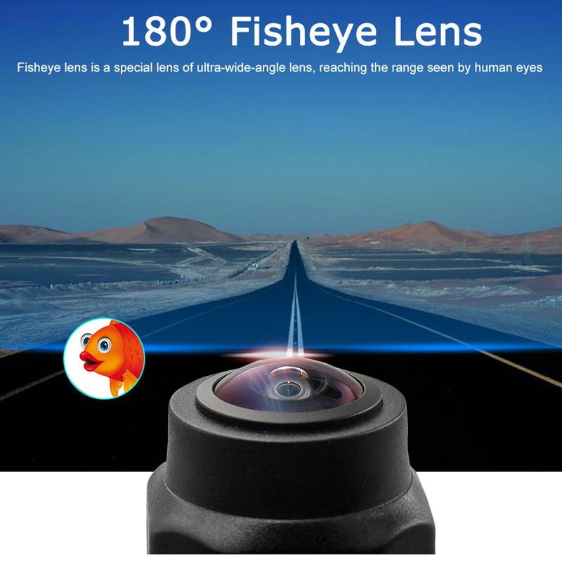 HD1296*1080P 180 Gradi CCD Obiettivo Fisheye Visione Notturna Starlight Telecamera Anteriore / Posteriore per Veicolo Telecamera di Retromarcia per Auto