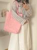 Korean Ins Style Canvas Bag Heart Embroidery Large Capacity Tote Bag For School And Commute Women's Shoulder Bag