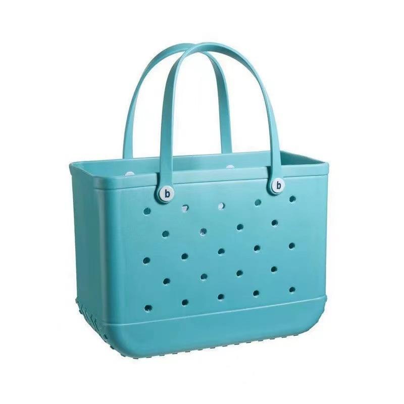 

Eva Hole Bag Shoulder Bag Eva Beach Bag Storage Bag Soft Washable Wear-Resistant Swimming Beach Bag small size: 28*21*11cm (beach bag) озеро зелений колір