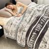 Double Layered Printed Thickened Raschel Soft Blanket Heat Retention Warm Quilt No Shedding Colorfast Anti-static Travel Throw