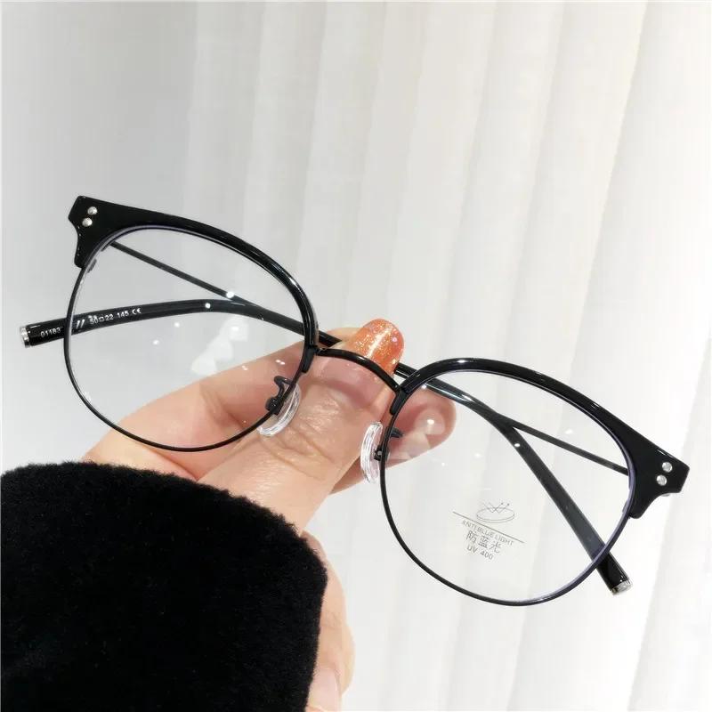 

Myopia Glasses Unisex Women Clear Lens Eyeglasses Anti-blue Light Half-frame Nearsighted Eyewear Diopter 0 To -4.0 Oculos -1.5