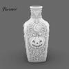 Vintage Style Home Accessories Halloween Gothic Pumpkin Vase, 3D Printed Moon Star Embossed Potion Bottle Reliefs Tabletop Ornament, Dry Flower