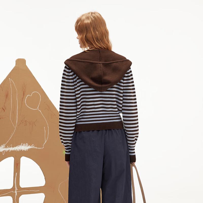 unifree Sweet-Chic Cartoon Embroidered Soft Knit Hooded Cardigan