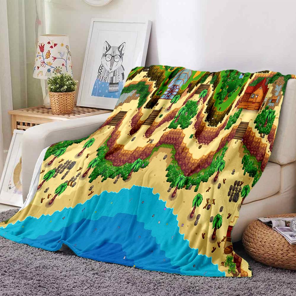 1pc Blanket - game Stardew Valley Print Design,Lightweight Blanket for Sofa,Bed- Soft &Warm,Gift for All Seasons
