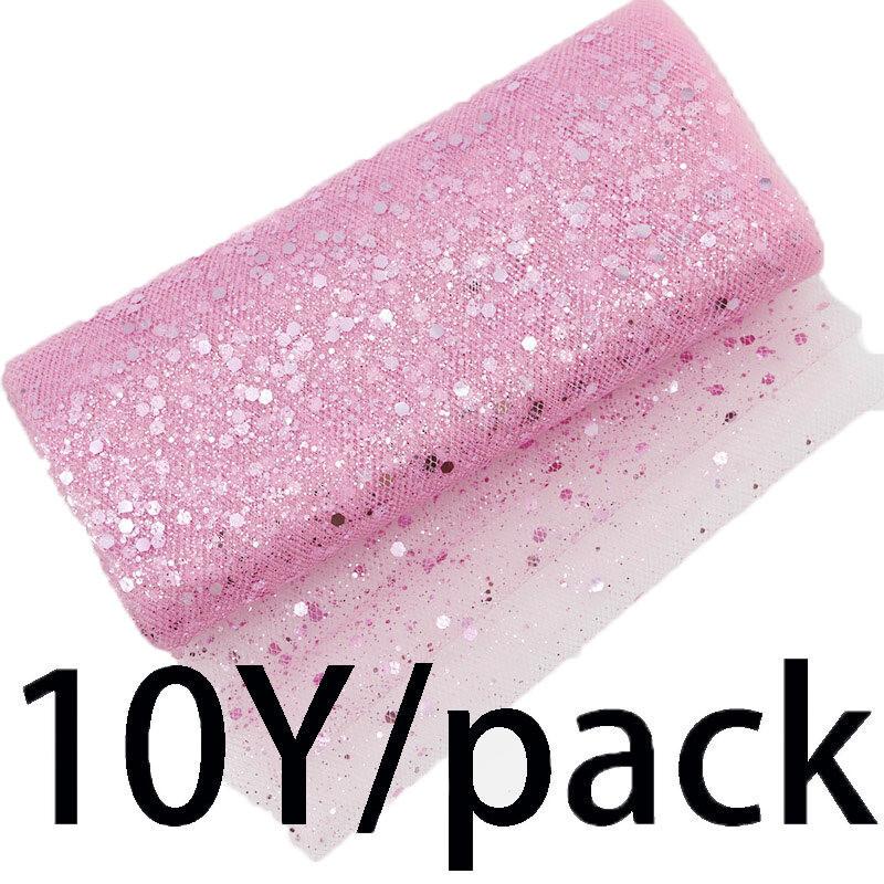 

(10 yards/roll) 15cm Width Mesh Christmas Powder Fine Fragment Bouquet Packaging Festival Celebration Ribbon DIY 15CM розовый