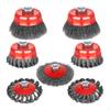 7 Pieces Angle Grinder Wire Wheel Brush Cup Set with Threaded Arbor Easily Install Accessories