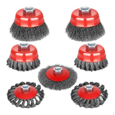 7 Pieces Angle Grinder Wire Wheel Brush Cup Set with Threaded Arbor Easily Install Accessories