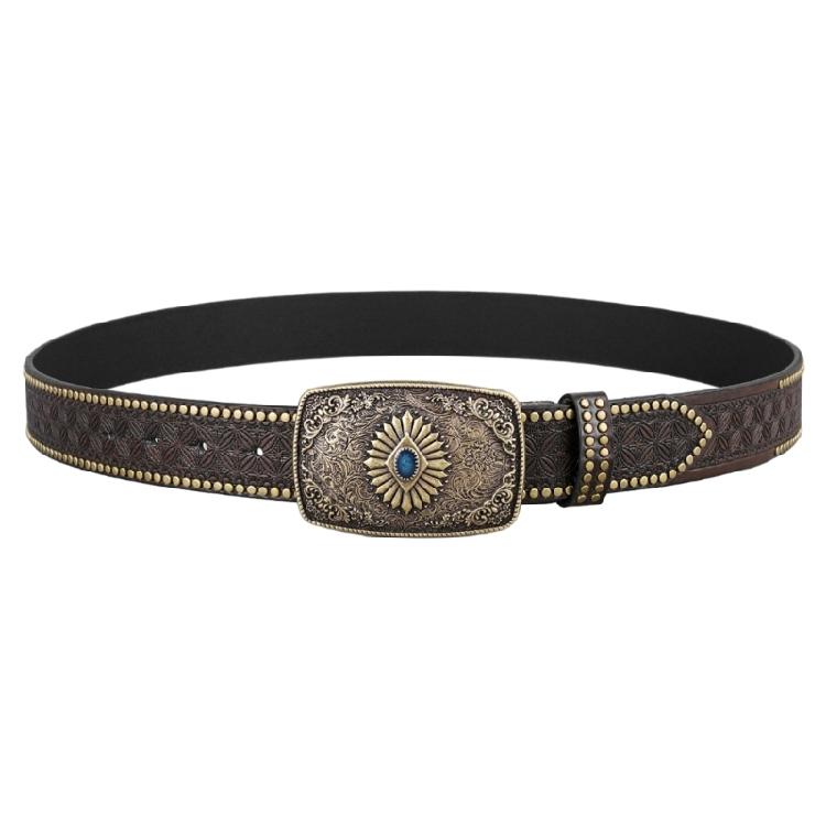 Women Men Belt Casual PU Leathers Adjustable Belt Waistband Western Cowboy Belt