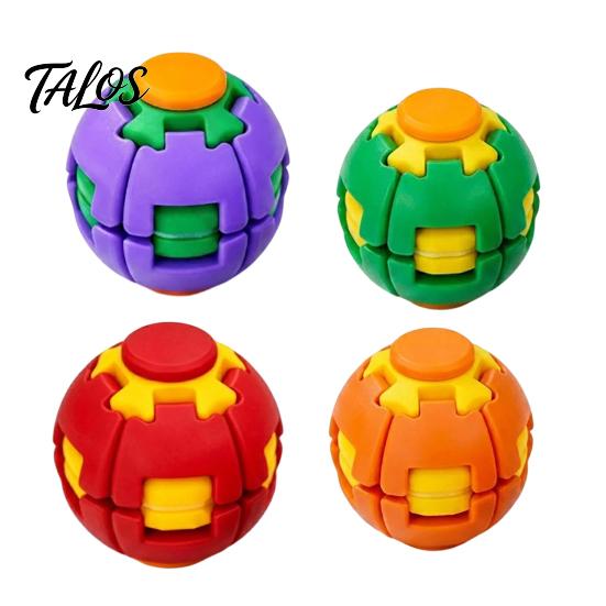 Portable Anxiety Toy 3D Printed Stress Ball, Press & Rotating Finger Spinner, Decompression Ball Fidget Toys, Ergonomic for Office Commuting