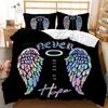 Engel Flügel Bettbezug Set Engel Märchen Thema Für Kinder Jugendliche Gib Niemals Auf Doppel Queen King Size Polyester Steppdeckenbezug