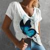 Womens T Shirt Ladies Summer Casual Loose V-Neck Short Sleeve Top T-Shirt
