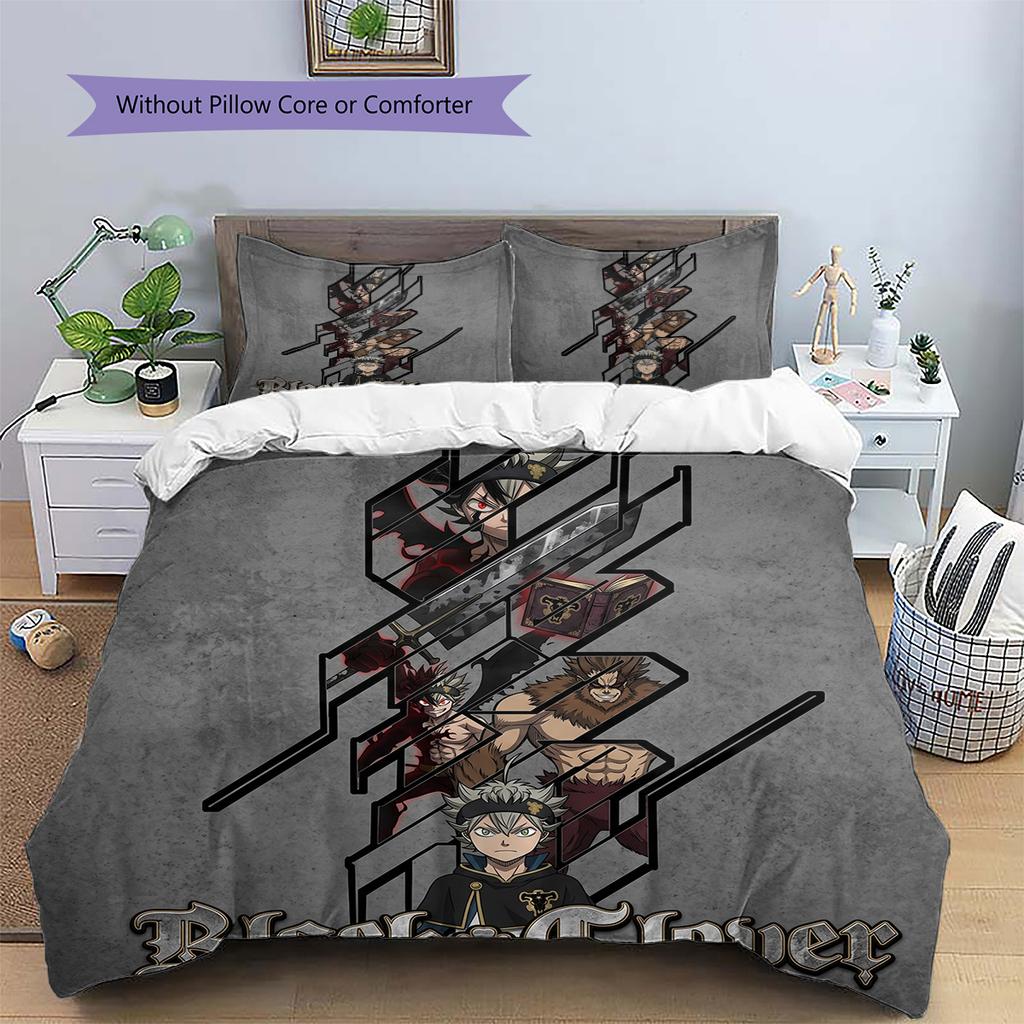 Black Clover Pillowcase & Duvet Cover Set | Custom Black Clover Bedding | Gift for Fans YUN6511
