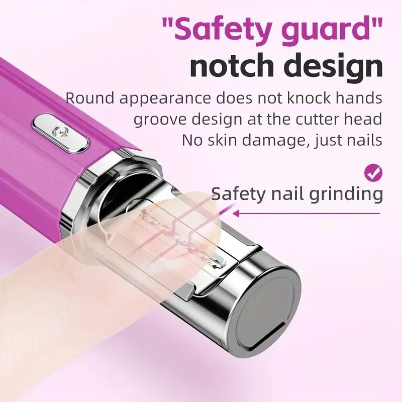 USB Rechargeable Electric Nail Clippers Trimmer Safe For Babies Kids Adults Home Travel Use Personal Grooming Essential