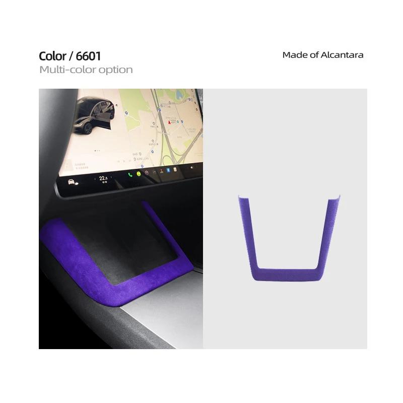 Alcantara Suede For Tesla Model 3 Highland 2024 Central Control Wireless Charging Frame Protect Cover Trim Modeling Accessories