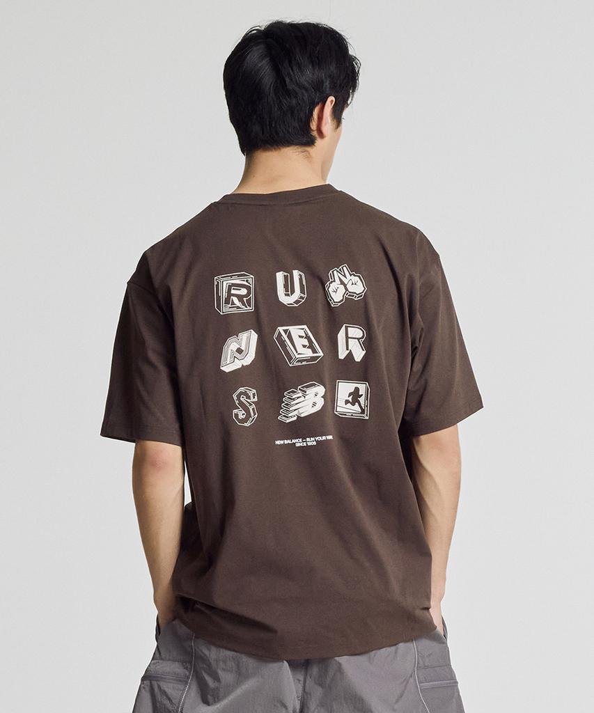 Nyuballanseu Nbneg25423 / Uni Rc Frozen Pictogram Short Sleeve T-Shirt (Brown)