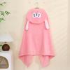 Children's Cartoon Hooded Coral Fleece Bathrobe Cape - Quick-drying Bath Towel Cloak