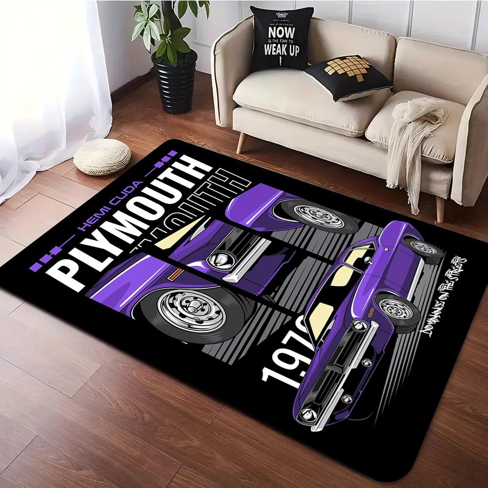 Vintage Japanese Manga Style Carpet for Living Room Bedroom J-DM Racing Car Retro Print Classic Cars Carpet for Home Decor Gifts