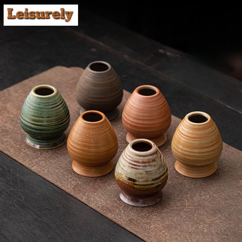 Japanese Kiln Change Spiral Matcha Tea Chasen Holder Stand Bowl Bamboo Whisk Grinder Teaware Tools Holder Tea Accessories Teaset