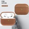 Luxury Striped Leather Headphone Case For AirPods Pro 2 3 Wireless Charging Box PC Hard Earphone Protector For Airpods 1 2 3 4