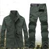 Set Due Pezzi da Uomo Taglie Forti per Primavera e Autunno: Giacca a Bottoni Asciugatura Rapida + Pantaloni Comodi, Abbigliamento da Escursionismo all'Aperto, Abbigliamento Sportivo, Abbigliamento da Lavoro