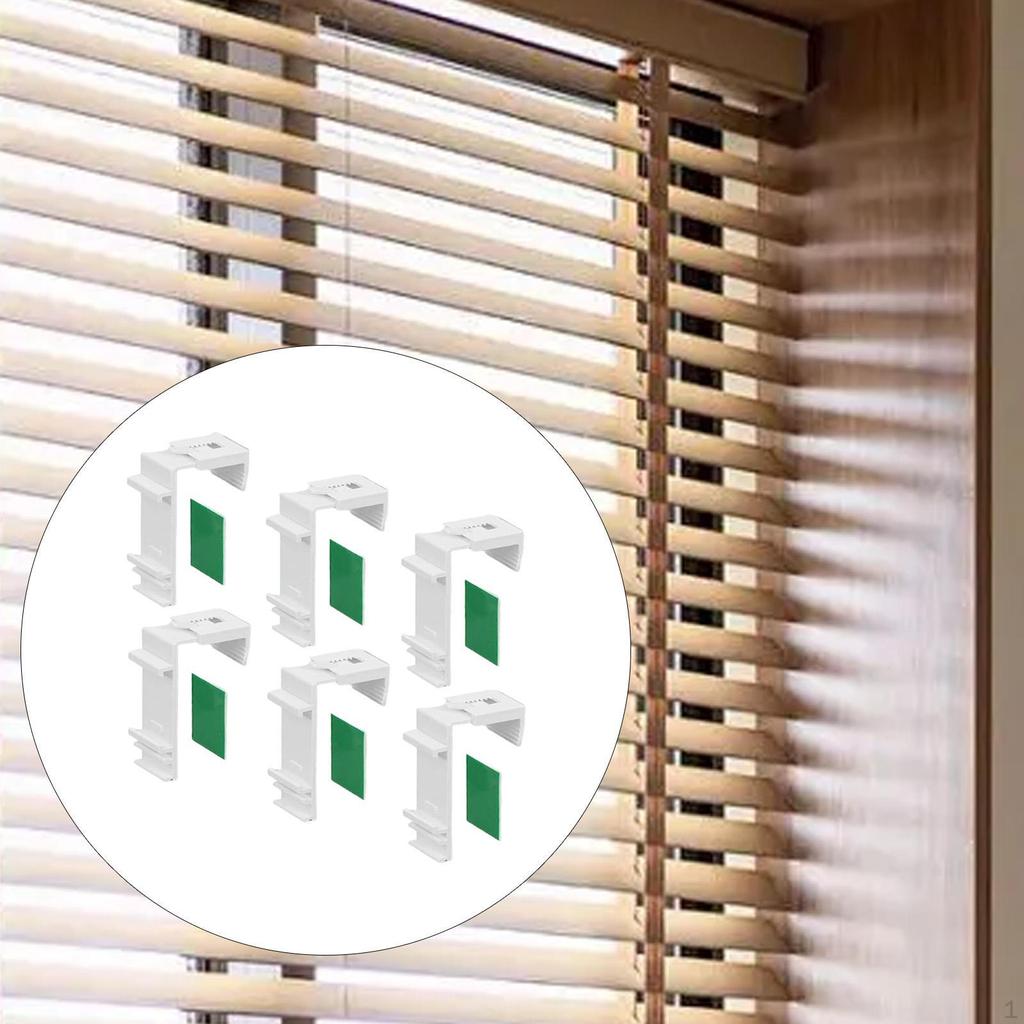 6x Clamp Brackets Attachment Portable Easy To Use Installation Clips Self Sticky for Study Room Home