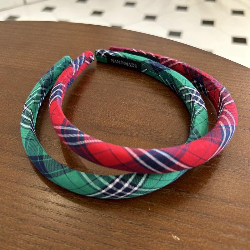 1,5 cm Damen Mädchen Vintage Karomuster Haarband Schwammgepolstert Britischer Stil Haarreif Weiblich Lässige Haaraccessoires Gitter Kopfschmuck