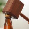 Wooden Hammer Bottle Opener with Magnetic Base, Beer Opener for Home Bar