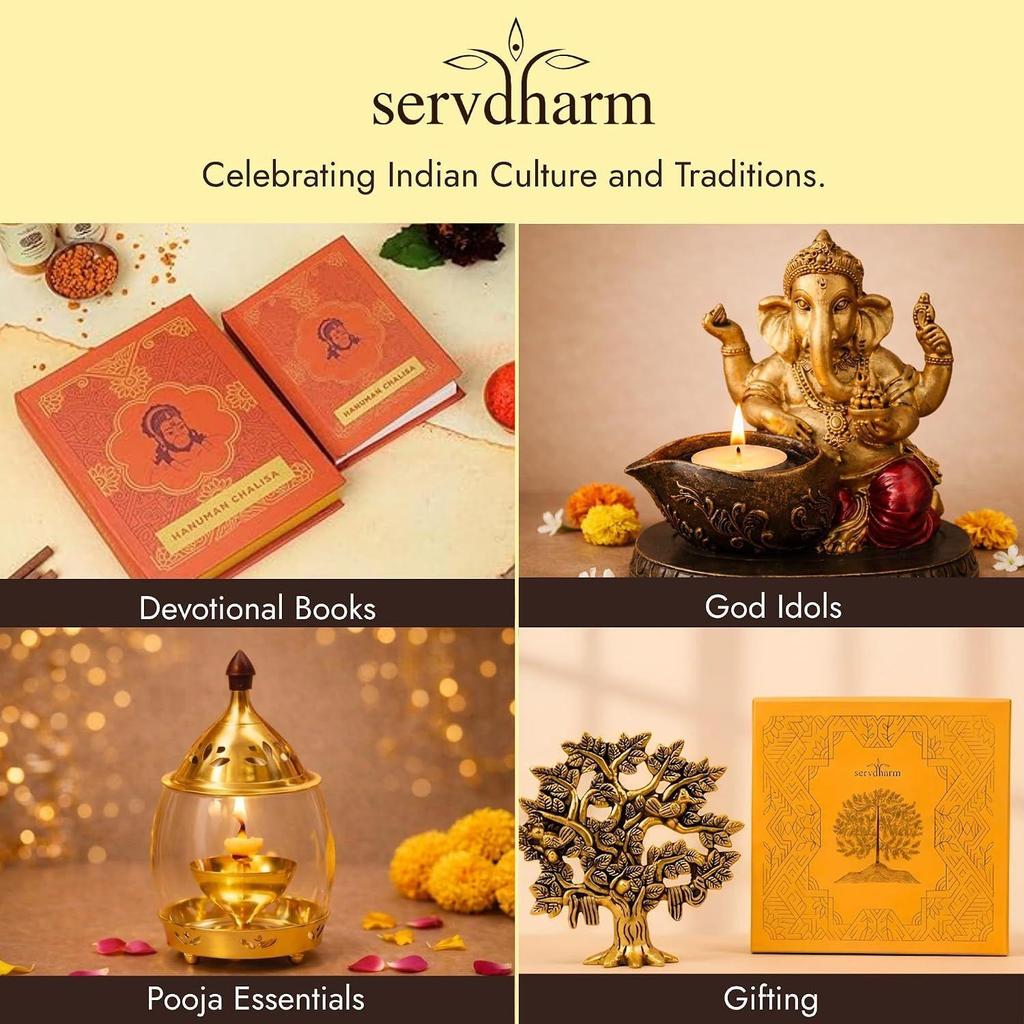 ServDharm Brass Akhand Diya with Borosilicate Glass Cover | Medium Oil Lamp 5.9"