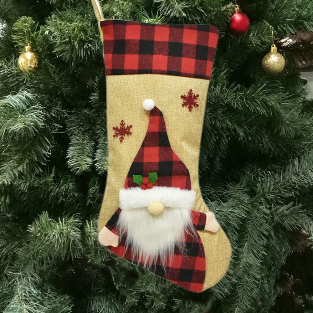 Hanging Christmas Gift Socks Large Size Xmas Gift Bag Navidad Christmas Stocking  Christmas Decor