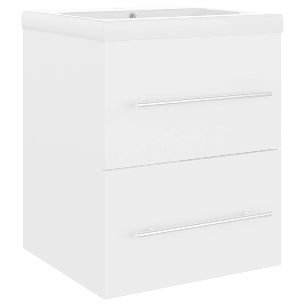 Vidaxl Cabinet with Built-in Sink, White, Wood-based Material
