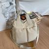 Canvas Bag Women's Large Capacity Lightweight Tote Bag Solid Color Shoulder Crossbody Bag
