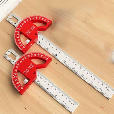8/12 Inch Angle Protractor Adjustable Aluminum Alloy Construction Protractors Measuring Scribe 0-180 Degrees Angle Ruler