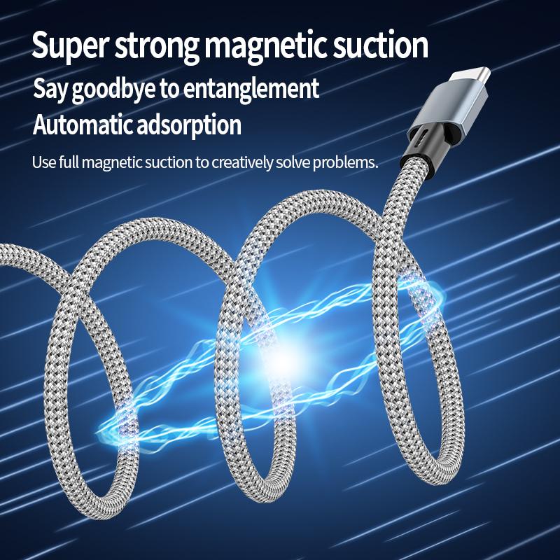 0.3m Magnetic Storage USB to Type-C 18W Fast Charging Cable 480Mbps Data Cord