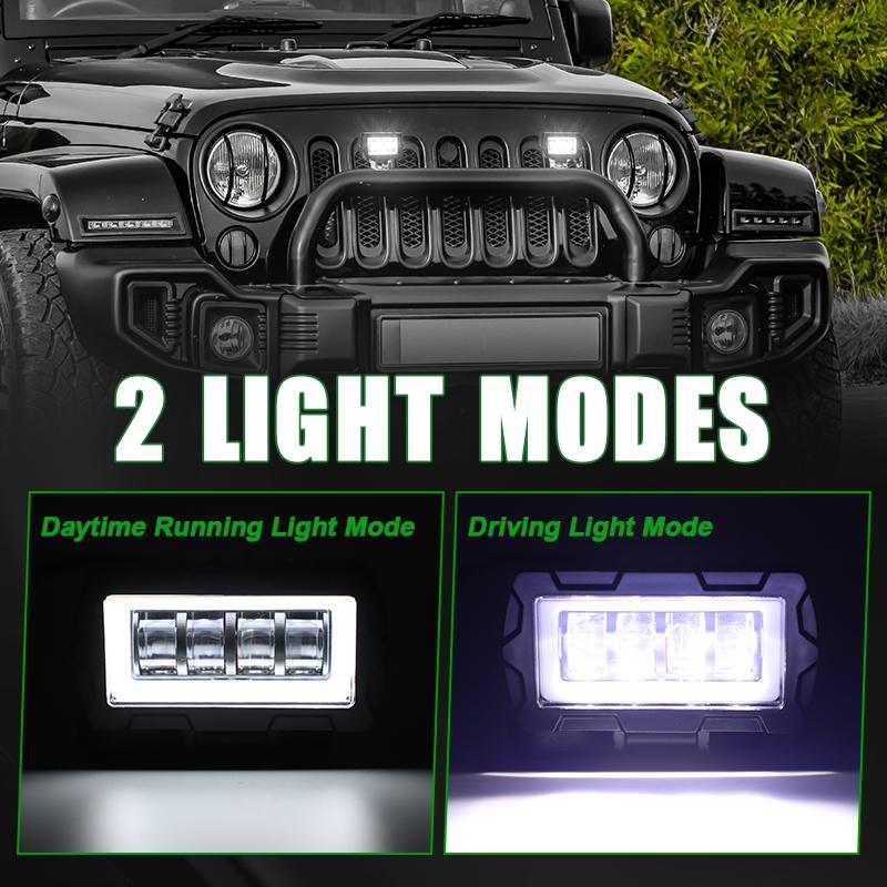 4 Inch 5 Inch 7D Angel Eye LED Work Light Bar Offroad 4x4 Spotlight Fog Lamp 12V 24V Driving Work Lamp DRL for Truck SUV ATV